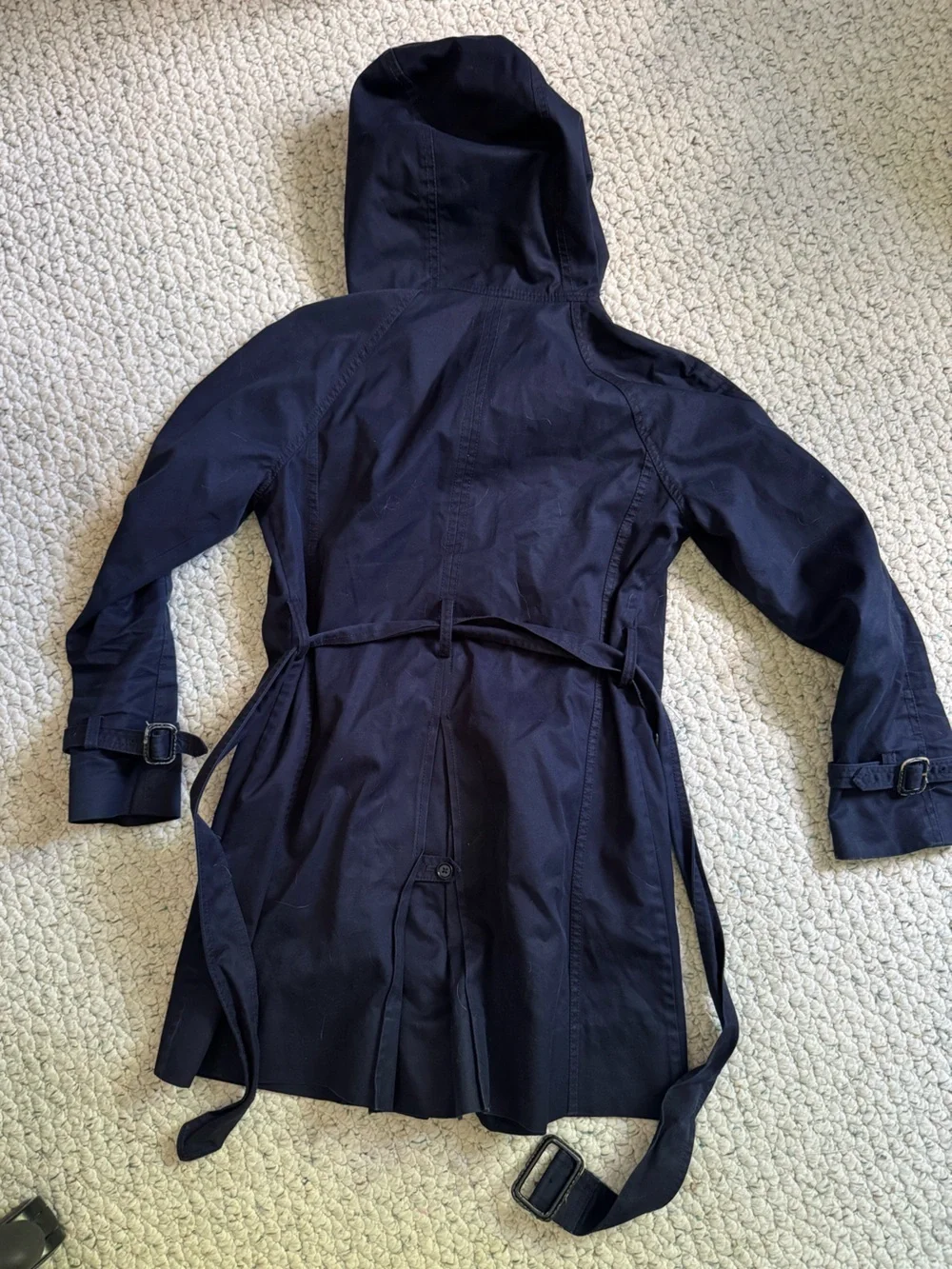 J. Crew Hooded Belted Trench Coat - Navy